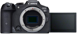 Canon EOS R7 Body (nur Gehäuse, ohne Mount Adapter) – Spiegellose Systemkamera mit 32,5 MP APS-C CMOS-Sensor – Dual Pixel CMOS AF II – Integrierte Bildkombination - Perfekt, um Naturmomente einzufangen