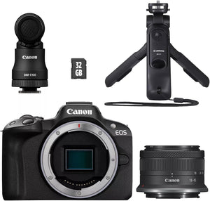 Canon EOS R50 Spiegellose Kamera Content Creator Kit – APS-C, 4K, WLAN, Bluetooth, kompakte Vlogging-Kamera für Einsteiger und Profis