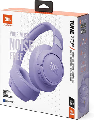 JBL Tune 770 NC – Kabellose Over-Ear-Kopfhörer mit adaptivem Noise-Cancelling und faltbarem Design – Bis zu 70 Stunden Akkulaufzeit mit Schnellladefunktion – Lila/violett